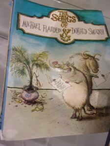 Cartoon cover of a book showing a warthog and bull.
